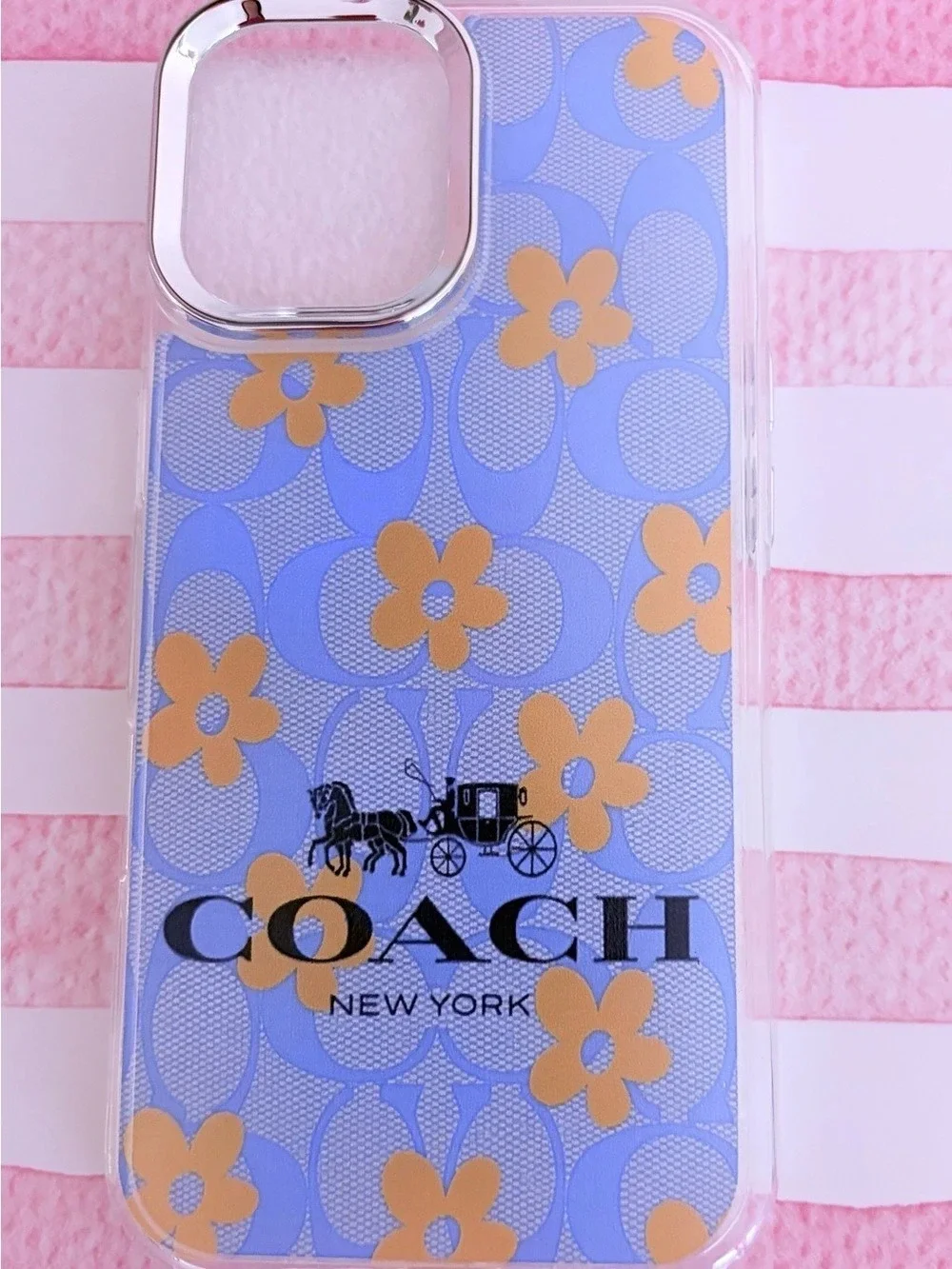 IPHONE 17 Daisy Clear Case Floral Blue & Yellow